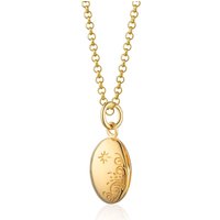 Gold Plated Tiny Celestial Locket Necklace