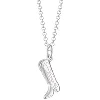 Silver Cowboy Boot Necklace