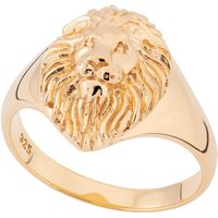 Gold Plated Lion Head Signet Ring