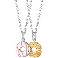 Silver Birthday party Ring Necklace with Purple Tooth