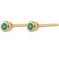 Gold Plated Would possibly Birthstone Teeny Stud Earrings (Emerald)