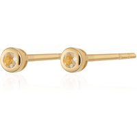 Gold Plated June Birthstone Teeny Stud Earrings (Moonstone)