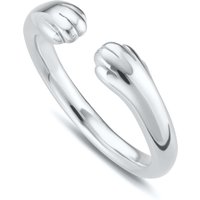 Silver Open Paw Hug Ring