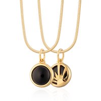 Gold Plated Black Onyx Therapeutic Stone Necklace (Coverage)