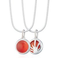 Silver Orange Agate Therapeutic Stone Necklace (Team spirit)