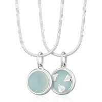 Silver Blue Agate Therapeutic Stone Necklace (Self assurance)