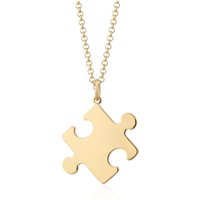 Engraved Gold Plated Huge Jigsaw Necklace