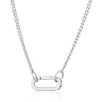 Silver Paperclip Curb Chain Necklace