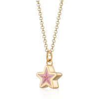 Gold Plated Geometric Crimson Famous person Allure Necklace