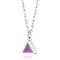 Silver Geometric Pink Triangle Attraction Necklace