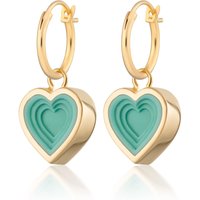 Gold Plated Turquoise Center Allure Hoop Earrings