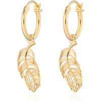 Gold Plated Feather Allure Hoop Earrings