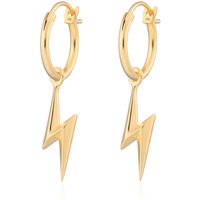 Gold Plated Lightning Bolt Appeal Hoop Earrings
