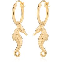 Gold Plated Seahorse Appeal Hoop Earrings