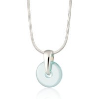 Silver Turquoise Spinning Disc Necklace