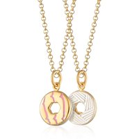 Gold Plated Celebration Ring Necklace with Red Teeth