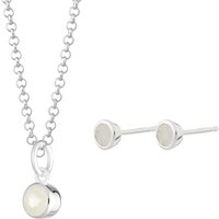 June Birthstone Jewelry Set (Moonstone)