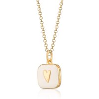 Gold Plated White Middle Locket Necklace