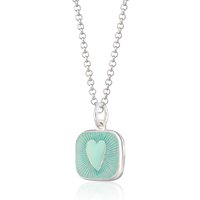 Silver Turquoise Center Locket Necklace