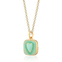 Gold Plated Turquoise Middle Locket Necklace