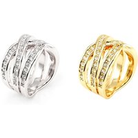 Crystal Crossover Ring – 2 Colors, 3 Sizes!