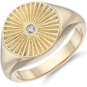 Sil 3 Micron Yellow Gold Plated Spherical Signet Ring