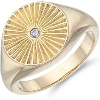 Sil 3 Micron Yellow Gold Plated Spherical Signet Ring - Image 2