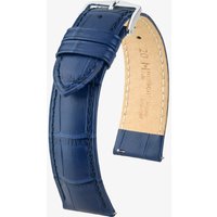 HIRSCH Duke 18mm Long Blue Leather Watch Strap 01028080-2-18