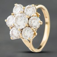 Pre-Owned 9ct Yellow Gold Cubic Zirconia Cluster Ring 41101102