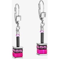 Coeur De Lion GeoCUBE Pink & Black Dropper Earrings 4409/20-1500