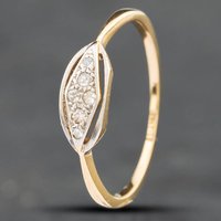Pre-Owned Yellow Gold Brilliant Cut Diamond Marquise Cluster Ring 41381214
