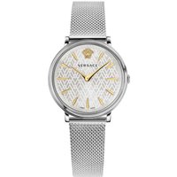 Versace VE8100519 V-Circle Silver Tone 38mm Ladies Watch