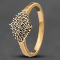 Pre-Owned 9ct Yellow Gold Brilliant Cut Diamond Cluster Ring 41381100