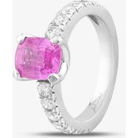 Pre-Owned 14ct White Gold Pink Sapphire & Brilliant Cut Diamond Dress Ring 43361020