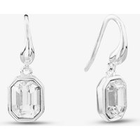 Sterling Silver Asscher-Cut Clear Crystal Drop Earrings E6083C