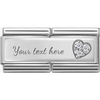 Nomination CLASSIC Silvershine Symbols Stainless Steel Cubic Zirconia Heart Double Charm 330731/09