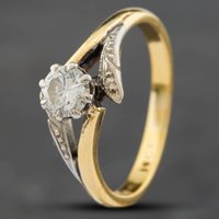 Pre-Owned Vintage Yellow Gold Brilliant Cut Solitaire Ring 41481153