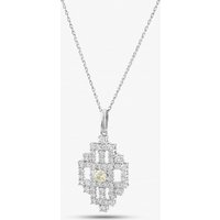 Pre-Owned Platinum 2.01ct Brilliant Cut Yellow & White Diamond Pendant & 18 Inch Curb Chain 43141077