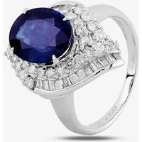 Pre-Owned Platinum 3.60ct Sapphire & 1.00ct Diamond Cluster Ring 4336009