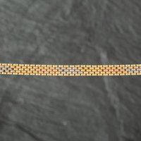 Pre-Owned 18ct Three Colour Gold Five Row Flat Brick Link 16 Inch Flexible Chain 41041081