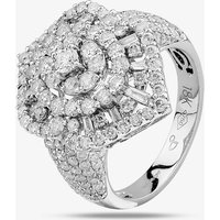 Pre-Owned 18ct White Gold 2.53ct Diamond Large Brilliant And Baguette Cut Cluster Ring 4312203