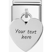 Nomination CLASSIC Silvershine Plates Plain Heart Dropper Charm 331801/02