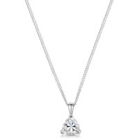 Silver Pear Minimize Cubic Zirconia Solitaire Pendant