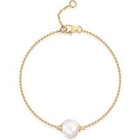 Yellow Gold Plated Unmarried Pearl 19cm Bracelet