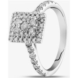 9ct White Gold Diamond Oblong Cluster Ring THR33181-100E M