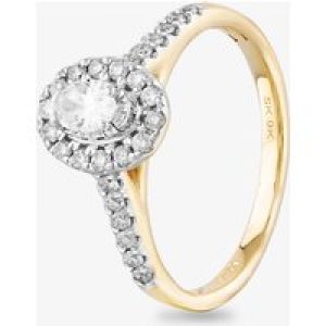 9ct Yellow Gold 0.50ct Oval Cluster Shoulder Set Ring THR29081-50 O