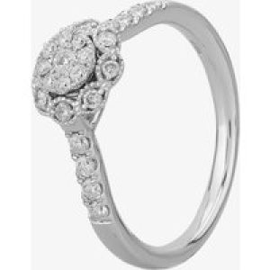 9ct White Gold 0.50ct Diamond Floral Cluster Ring THR19151-75E J