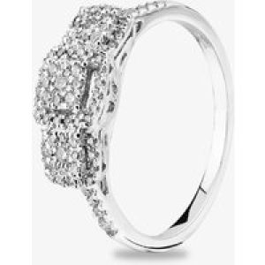 9ct White Gold 0.35ct Square Cluster Shoulder Set Ring THR28937-35CH N