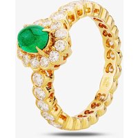 Pre-Owned 0.50ct Emerald & 1.40ct Diamond Cluster Heart Ring 4337022