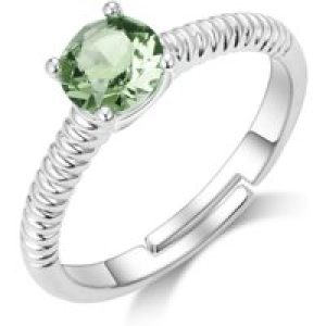 Light Green Adjustable Crystal Ring Created with Zircondia® Crystals